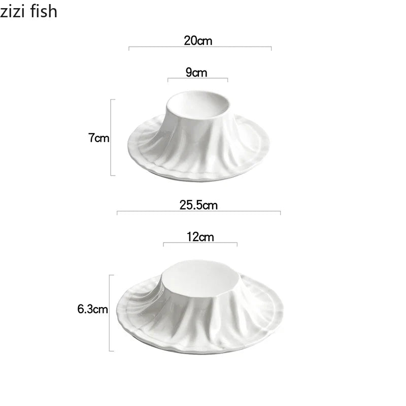 Axya Irregular Ceramic Dessert Plate Set of 4 for Restaurant Presentation