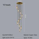 Axyaa Luxury All Copper Chandelier LED Glass Pendant Light