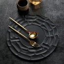 Axyaa Rock Pattern Ceramic Plate for Western Food, Steak, Cake, & Desserts.