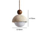 Axyaa Yellow Stone LED Pendant Lamp: Modern European Minimalist Half Round Chandelier