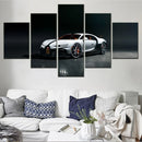 White Racing Car Speed Vehicle Canvas Wall Art Print Home Decor By Axyaa