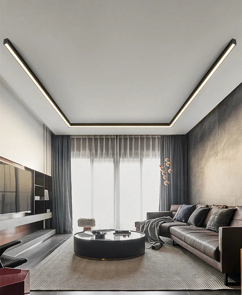 Axyaa Long Linear LED Ceiling Lamp for Minimalist Living Room, Bedroom, and Dining Room