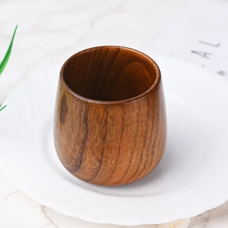 Axyaa Retro Jujube Wood Tea Cup 160ML High Quality Wooden Household Kitchen Supply
