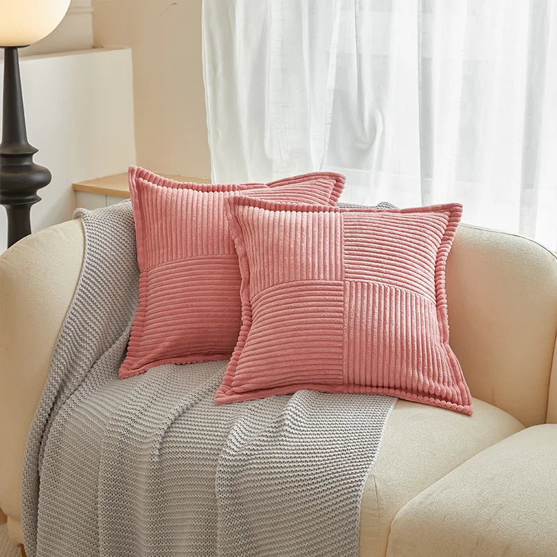 Boho Striped Pillow Covers for Sofa Bed Living Room Decor - Axyaa