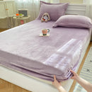 Axyaa Warm Flannel Fitted Bed Sheet, Coral Fleece Mattress Cover