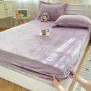 Axyaa Warm Flannel Fitted Bed Sheet, Coral Fleece Mattress Cover, Plush Comfort, Autumn/Winter Bedding