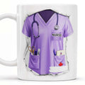 Axyaa Nurse Day Gift Ceramic Mug with Engraving - Premium Medical Motifs on White Cup