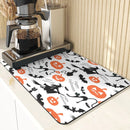 Axyaa Silicone Pumpkin Drying Mat: Halloween Kitchen Decor Absorbent Placemat & Cup Holder