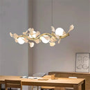 Axyaa Petal Shell Pendant Lights: Romantic Gold Hanging Chandeliers for Home Decor