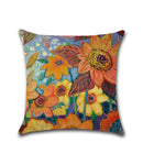 Axyaa Sunflower Linen Cushion Cover 45X45CM for Home Sofa Decor