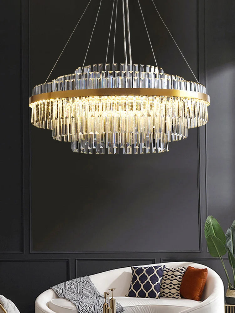 Axyaa Crystal Ceiling Chandelier for Luxe Living Spaces