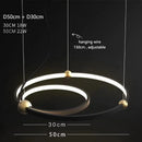 Axyaa Creative Light Circle Pendant - Modern Minimalist Bedroom and Living Room Art