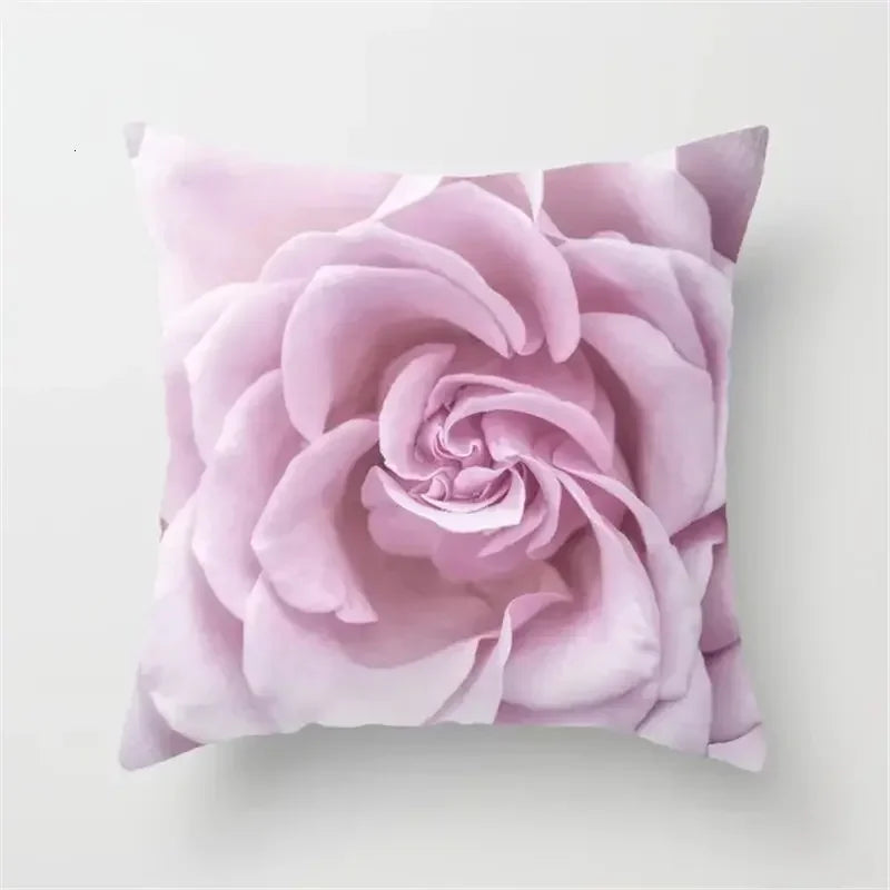 Rose Flowers Cushion Cover 45x45cm Nordic Style Home Decor Throw Pillow Axyaa