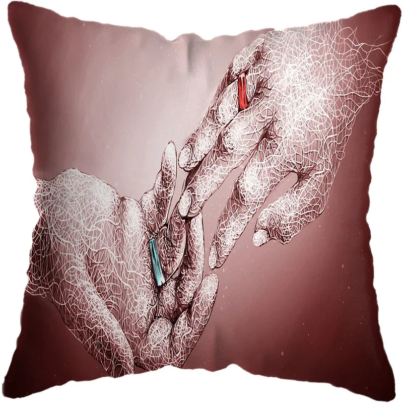 Axyaa Abstract Hands Art Decor Pillow Cover 45x45cm