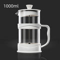 Axyaa French Press Pot, High Borosilicate Glass, Hand Press Coffee, Tea, Milk Brewings
