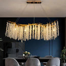 Axyaa Gold Branch Crystal LED Pendant Chandeliers for Living, Dining, Kitchen, Bedroom
