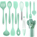 Axyaa Silicone Non-Stick Cooking Utensils Set of 12 - Heat Resistant Kitchen Tools