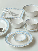 Axya Ceramic Lace Plate Set & Blue Breakfast Mug Collection for Elegant Home Tableware