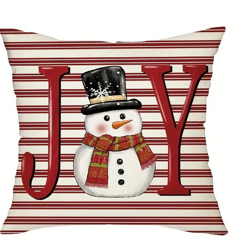 Fawn Christmas Tree Red Pillow Cover 45x45cm Axyaa Branded Home Decoration