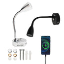 Axyaa Touch Dimmable LED Wall Lamp with USB Output Socket, Flex Neck, 3000K 6000K Reading Light