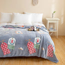 Soft Velvet Christmas Blanket with Santa Claus & Elk Print by Axyaa