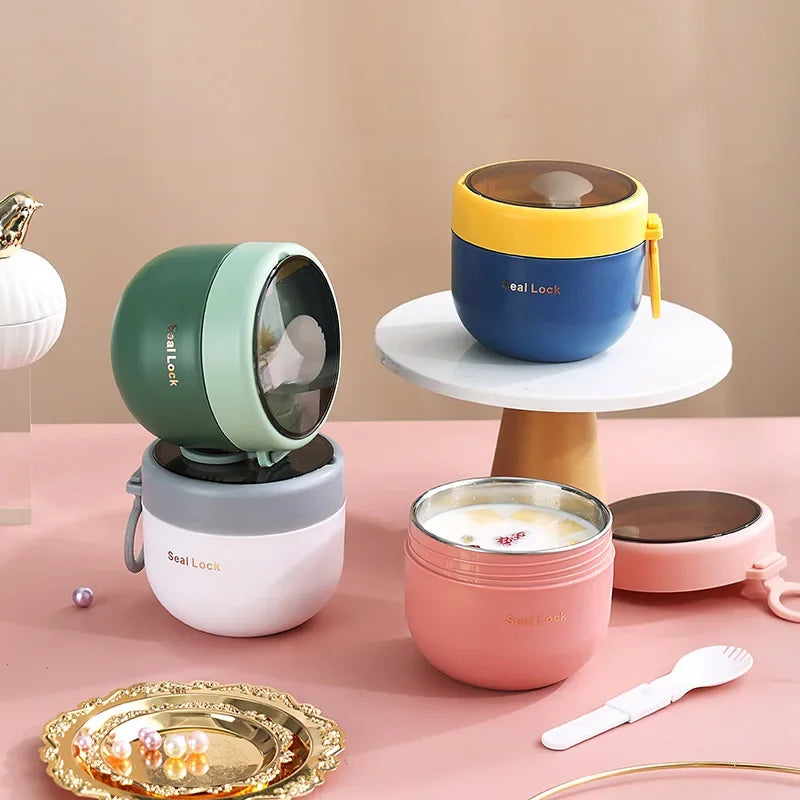 Axyaa Stainless Steel Thermal Soup Cup with Spoon Lunch Box