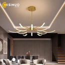 Axyaa Octopus LED Chandelier: Matte Black/White Finish, Dimmable Pendant Lighting