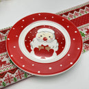 Axyaa Christmas Ceramic Cartoon Relief Plate - 8-inch Circular Decorative Tableware