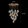 Axyaa Crystal Chandelier Stair Pendant Living Room Lighting