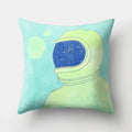 Axyaa Cartoon Star Astronaut Pillow Cover 45x45cm - Cute Moon Rocket Design.