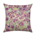 Axyaa Linen Butterfly Flower Sofa Cushion Cover 45*45 - Home Decor Printed Pillow Case