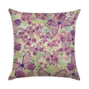 Axyaa Linen Butterfly Flower Sofa Cushion Cover 45*45 - Home Decor Printed Pillow Case