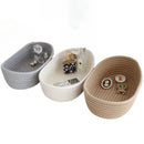 Nordic Cotton Rope Woven Organizer Box Set by Axyaa - Desktop Storage for Snacks, Keys & Cosmetics