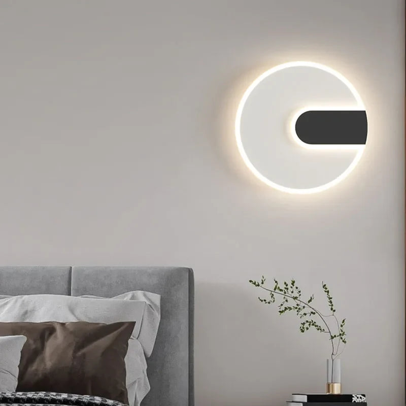 Axya LED Round Square Wall Lamp Minimalist White Black for Modern Home Decor Bedroom