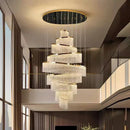 Axyaa Crystal Chandelier Stair Pendant Lamp Living Room Pendant Lights