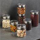Axyaa Glass Storage Jar Kitchen Tea Coffee Bean Sealed Metal Lid Home Decor