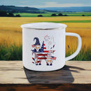 Axyaa Freedom Series Enamel Mug: USA 4th July Coffee Cup - Celebrate Festive Drinkware