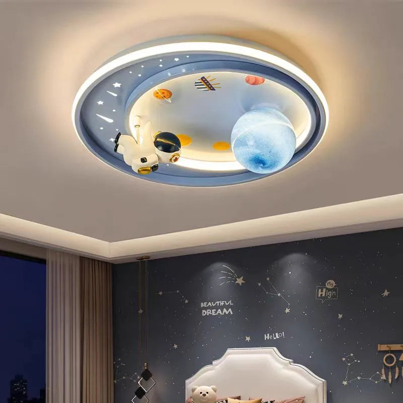 Axyaa Moon Astronaut LED Ceiling Light for Kids Room Decor