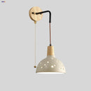 Axyaa Wood Socket Wall Lights Pull Chain Switch Adjustable Nordic Modern Lampara