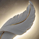 Axyaa Modern LED Feather Resin Wall Lamp for Bedroom, Living Room, and Hallway Decor