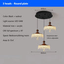 Axyaa Walnut Retro Pendant Light for Restaurant, Bedroom, Bar - LED Chandelier