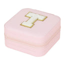 Axyaa Sequin Letter Jewelry Box with Mirror - Cute Portable Organizer Gift
