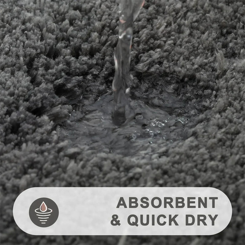 Axyaa Plush Bathroom Rug: Absorbent, Quick Dry, Non-Slip Floor Mat