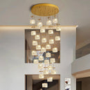 Axyaa Crystal Chandelier Stair Pendant Light Living Room Interior Lighting