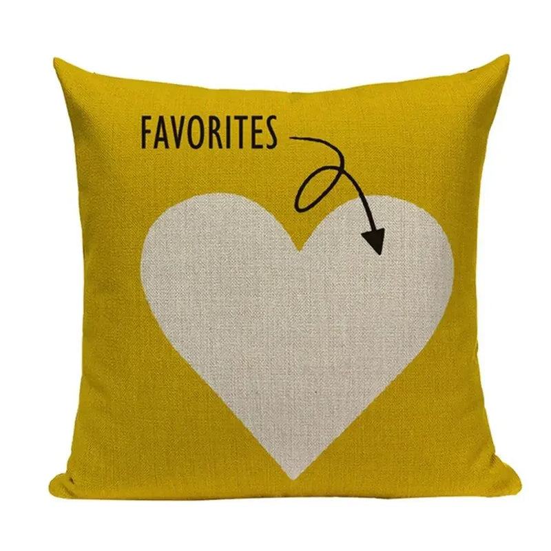 Axyaa Yellow Geometric Linen Pillow Case 45*45cm