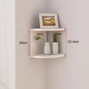 Axyaa Burlywood Wooden Corner Shelf: Boho Style Storage & Room Décor Organiser