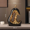 Axyaa Goldene Birne Keramik Skulptur Obst Deko Hohle Abstrakte Figur