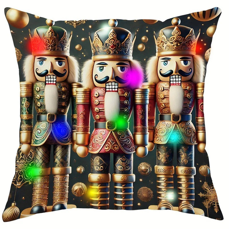 Nutcracker Princess LED Pillowcase - Festive Christmas Home Decor by Axyaa
