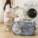 Axyaa Foldable Mesh Laundry Hamper with Handles: Versatile Storage Bag for Multiple Rooms