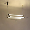 Axyaa Double Row Chandelier: Modern Long Tube Design for Office, Meeting Room, Bar